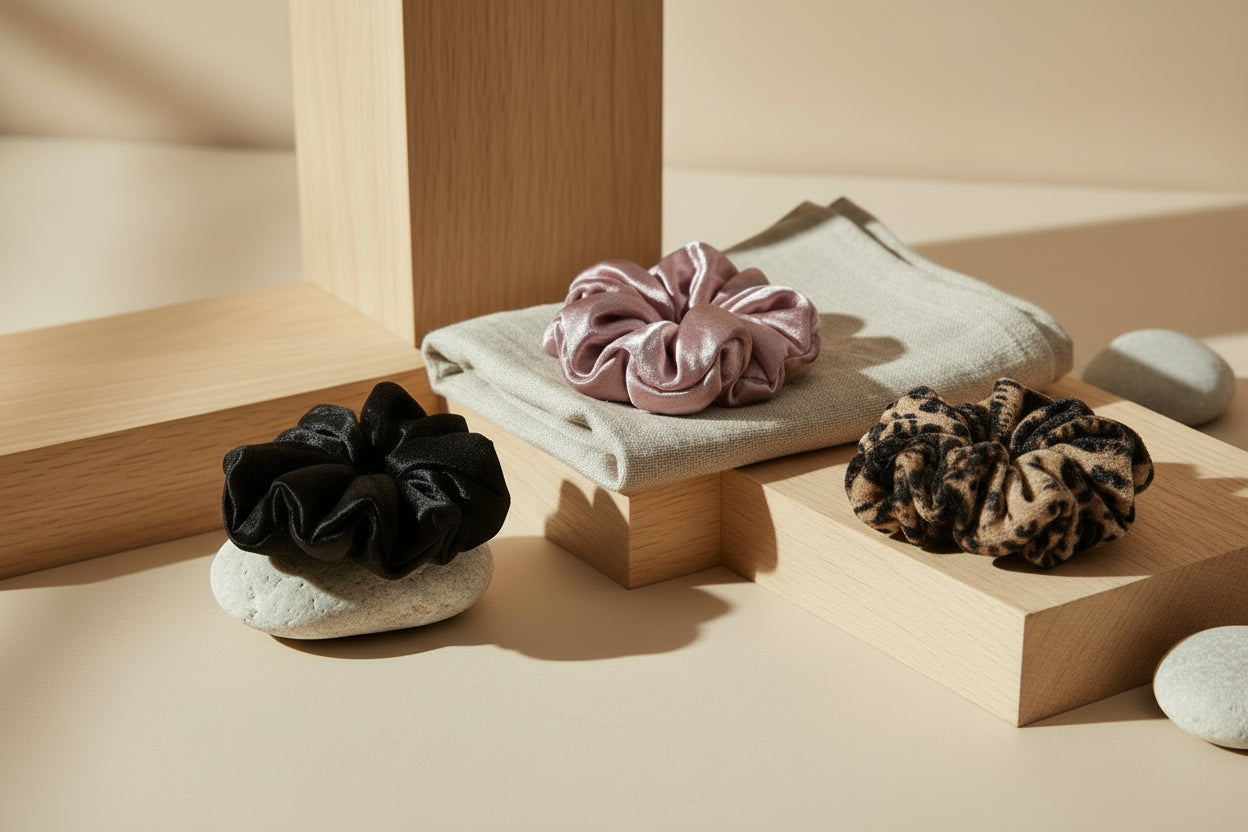 Chouchou en satin set de 3