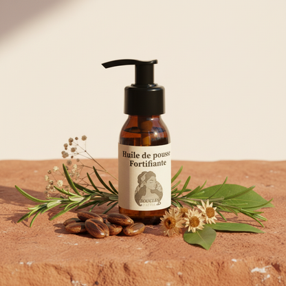 Huile capillaire fortifiante 60ml pompe mise en scène naturelle terracotta